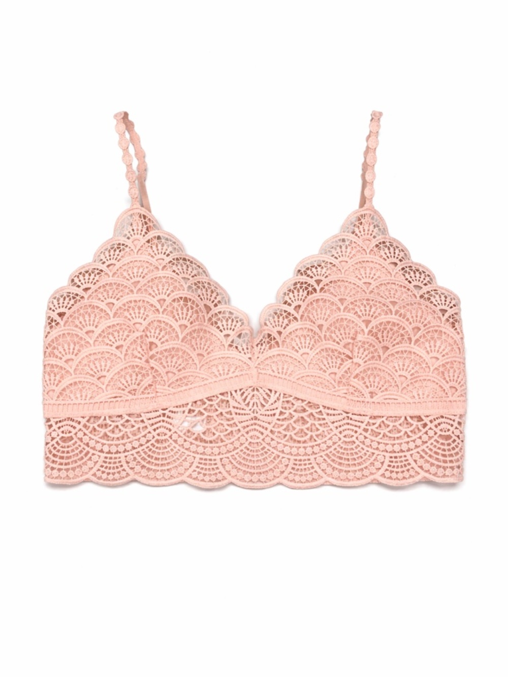 Free People Intimately Lace Crochet Bralette Pink Medium Boho Festival